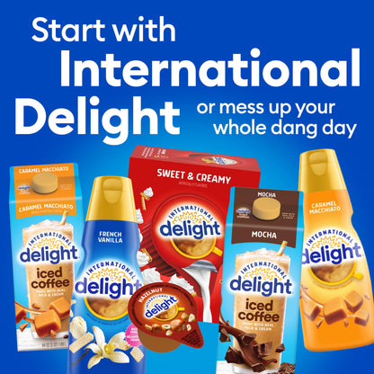 International Delight Coffee Creamer Singles, Sweet & Creamy, Shelf Stable Flavored Creamer, 24 Ct, 16 FL Oz, Pre-Portioned Creamers