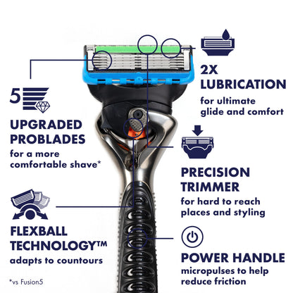 Gillette ProGlide Power Razor for Men, 1 Gillette Power Razor Handle + 1 Blade Refill