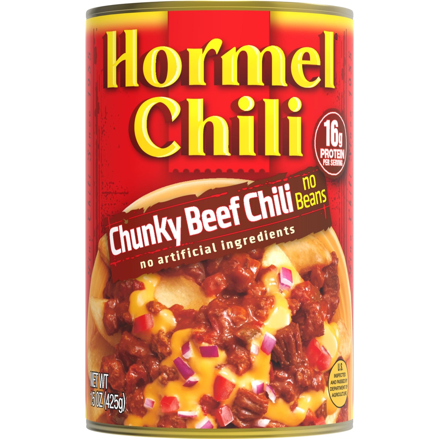 HORMEL Chili Chunky Beef Chili with Beans, No Artificial Ingredients, 15 Oz