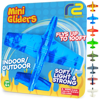 Airplane Toy Foam Airplanes for Kids: Best Stocking Stuffers for Boys & Girls - Easy Throwing Air Planes - STEM Summer Yard Beach Toy Games - Styrofoam Plane Glider - Great Gifts for Age 4 5 6 7 8 9