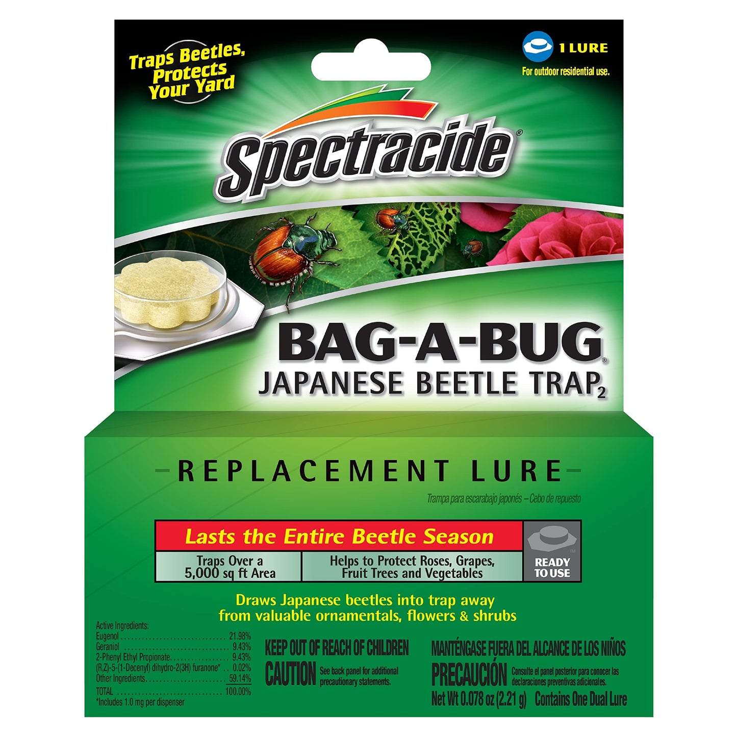 Spectracide Bag-A-Bug Japanese Beetle Trap, Dual Lure System