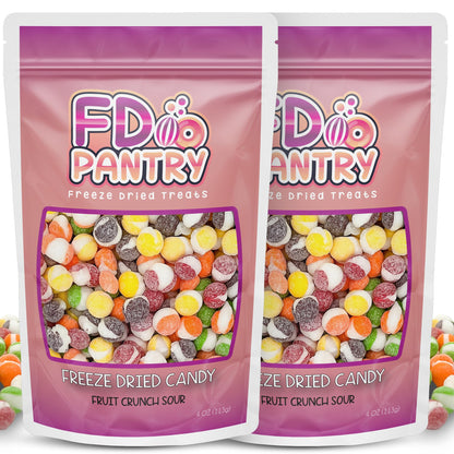 Fruit Crunch Original Candy Freeze Dried 16 oz 1 pound - Assortment Strawberry, Orange, Lemon, Grape, Lime Flavors Large 1lb Big Bag Pouch - Ideal Gift Snack 16oz