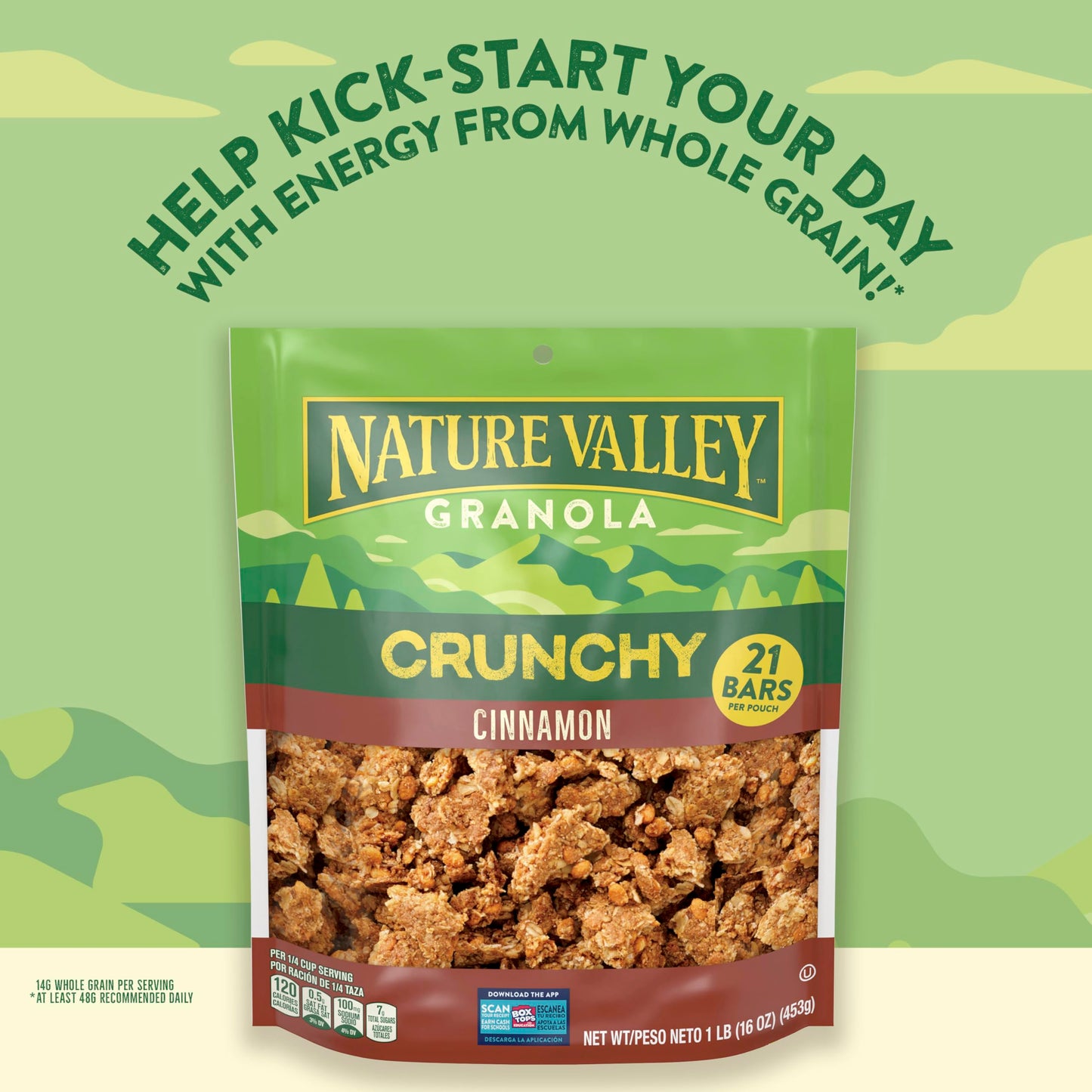 Nature Valley Crunchy Granola, Oats and Honey, Resealable Bag, 16 OZ