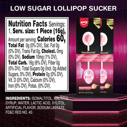 Music Lollipop Suckers,AMOS Audio Lollipop Sugar Free, Singing Lollipop Individually Wrapped, Novelty Gift for Mothers Day (Blueberry, Pack of 1)