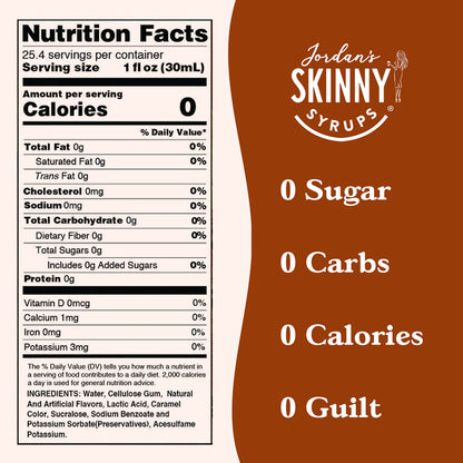 Jordan's Skinny Syrups Sugar Free Coffee Syrup, Vanilla Flavor Drink Mix, Zero Calorie Flavoring for Chai Latte, Protein Shake, Food and More, Gluten Free, Keto Friendly, 25.4 Fl Oz, 2 Pack