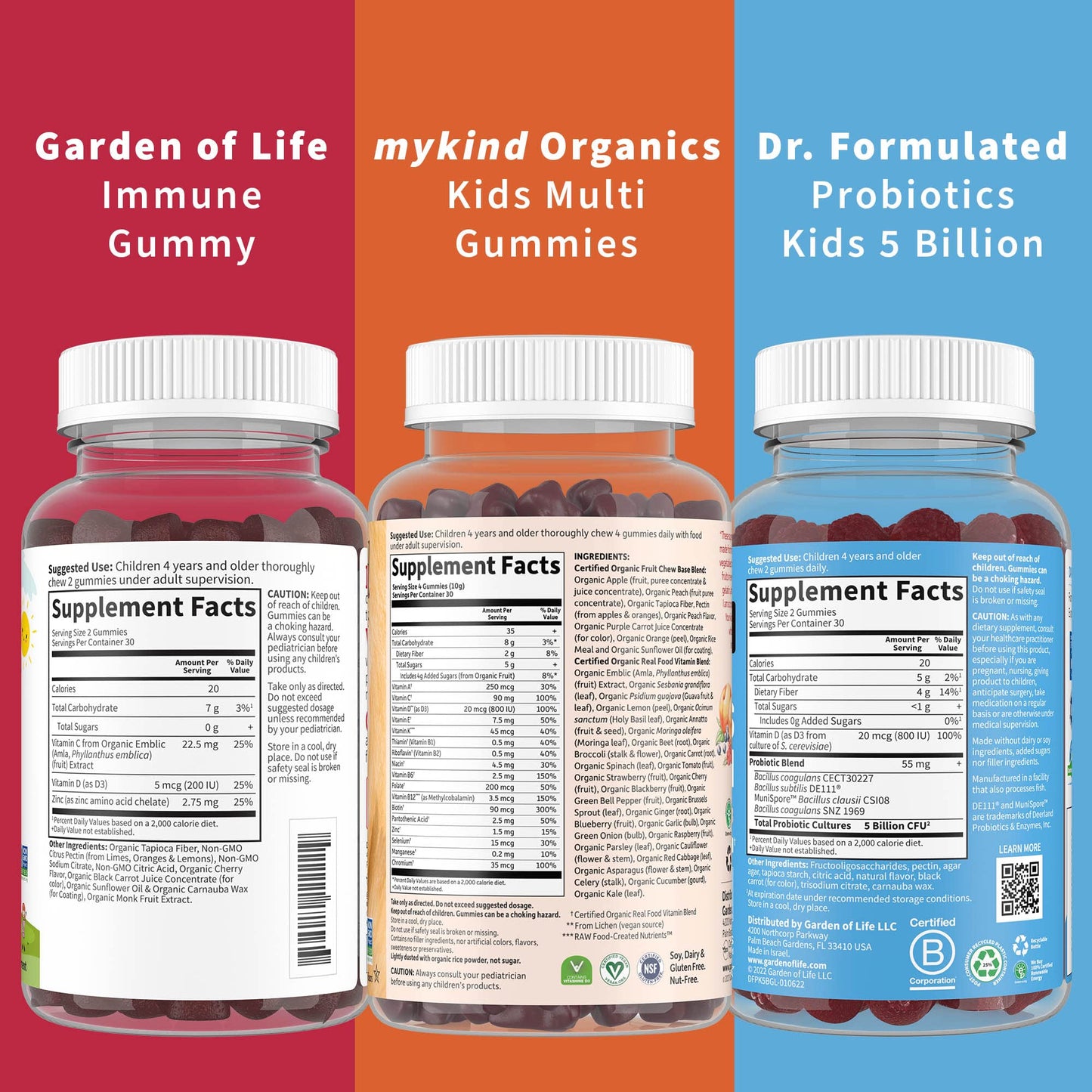 Garden of Life Organics Kids Gummy Vitamins - Fruit - Certified Organic, Non-GMO & Vegan Complete Children's Multi - B12, C & D3 - Gluten, Soy & Dairy Free, 120 Real Fruit Chew Gummies