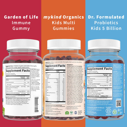 Garden of Life Organics Kids Gummy Vitamins - Fruit - Certified Organic, Non-GMO & Vegan Complete Children's Multi - B12, C & D3 - Gluten, Soy & Dairy Free, 120 Real Fruit Chew Gummies