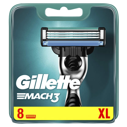 Gillette Mach3 Razor Refills for Men, 8 Razor Blade Refills