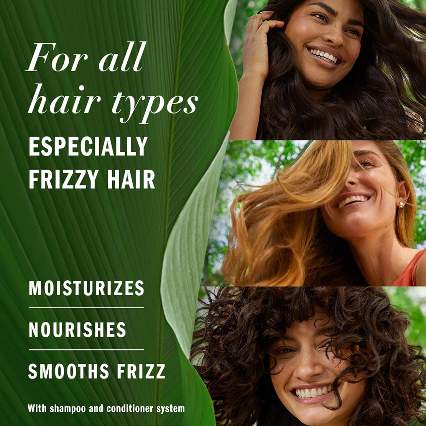 Herbal Essences Hemp Oil Sulfate Free Conditioner, Frizz Control, 13.5 Fl Oz, with Certified Camellia Oil and Aloe Vera, For All Hair Types, Especially Frizzy Hair