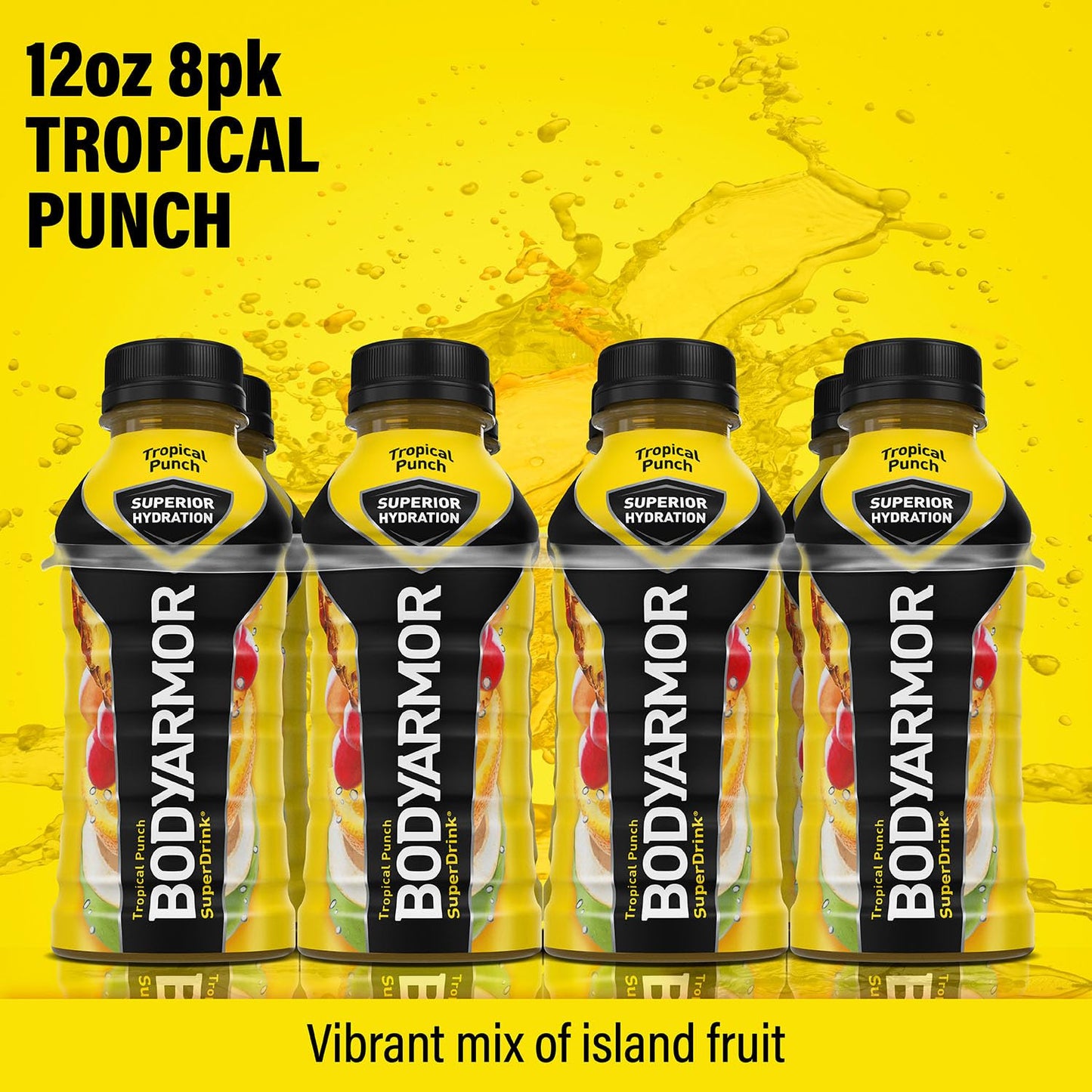 BODYARMOR Sports Drink Sports Beverage, Strawberry Banana, Coconut Water Hydration, Natural Flavors With Vitamins, Potassium-Packed Electrolytes, Perfect For Athletes, 12 Fl Oz (Pack of 8)