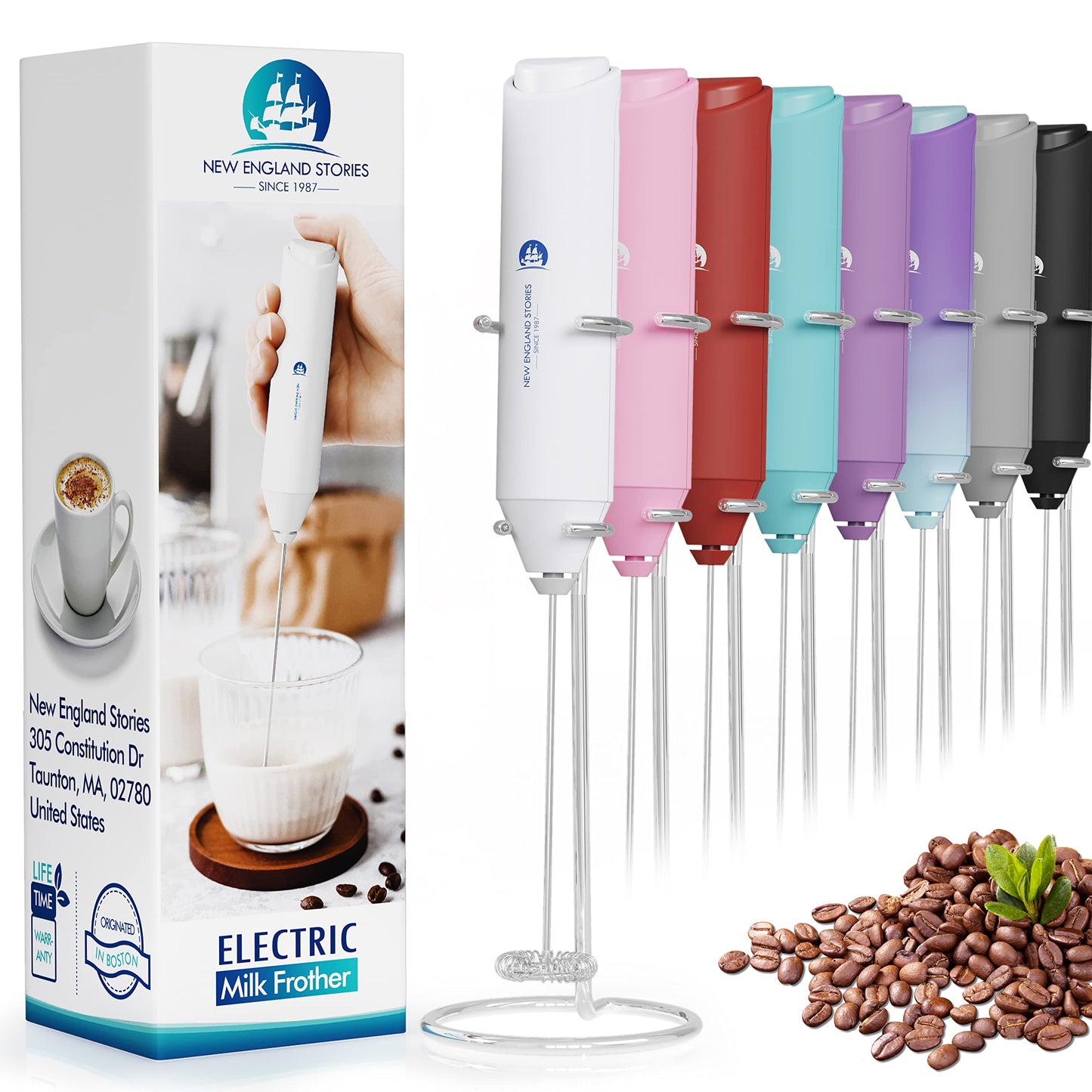 Powerful Milk Frother Handheld Foam Maker, Mini Whisk Drink Mixer for Coffee, Cappuccino, Latte, Matcha, Hot Chocolate, No Stand, Galaxy