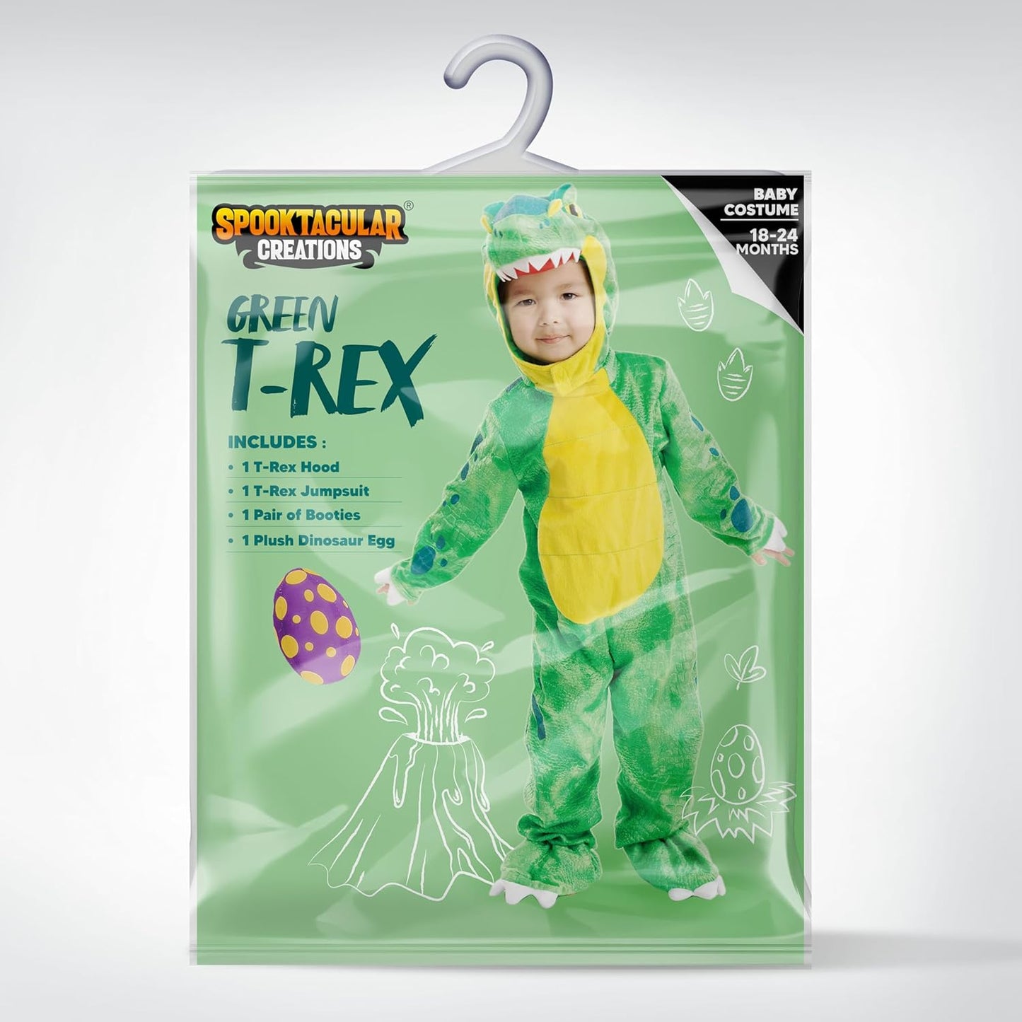 Spooktacular Creations T-Rex Costume, Dinosaur jumpsuit Jumpsuit for Toddler and Child Halloween Dress Up Party