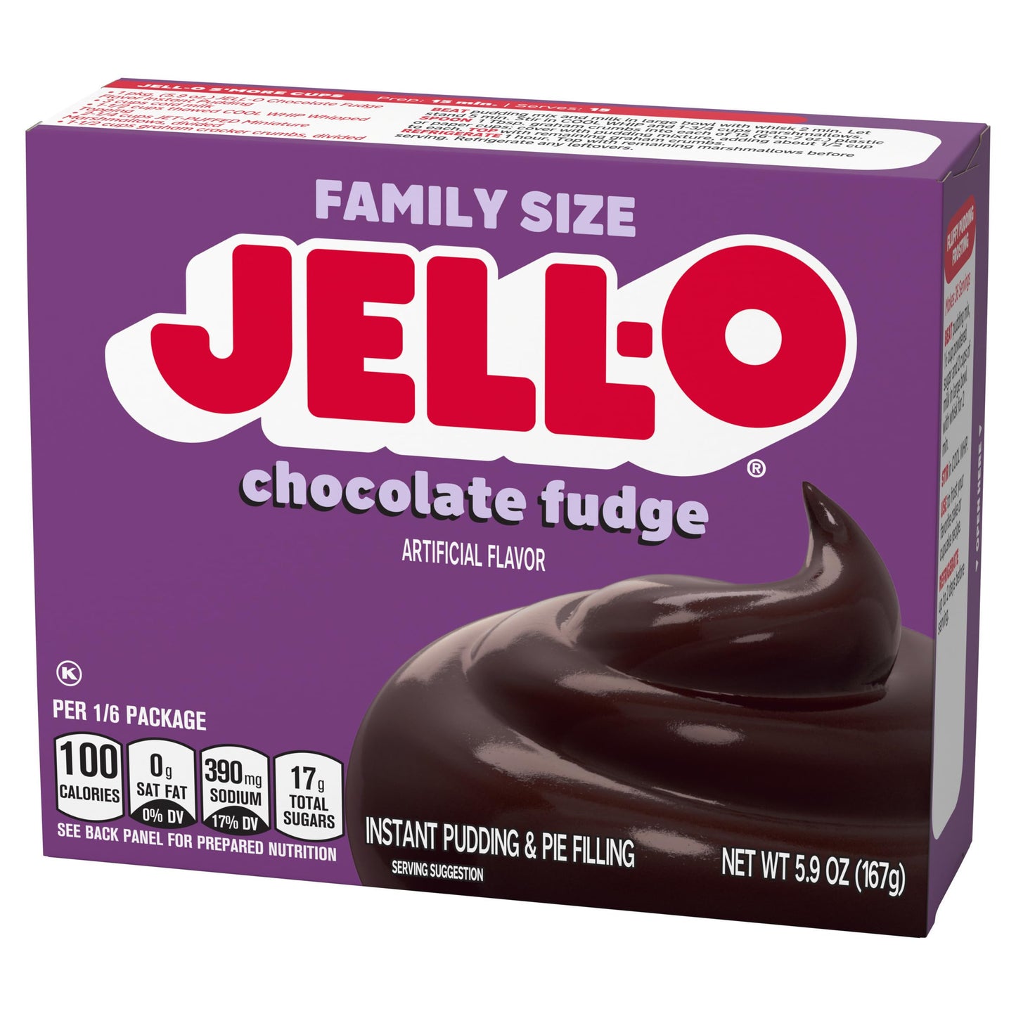 Jello Sugar Free Chocolate Fudge Pudding Mix 1.4oz Box