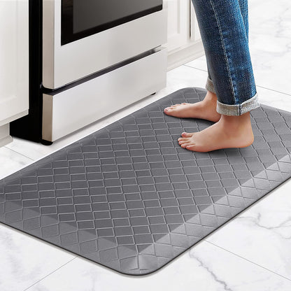 HappyTrends Floor Mat Cushioned Anti-Fatigue ,17.3"x28",Thick Waterproof Non-Slip Mats and Rugs Heavy Duty Ergonomic Comfort Rug for Kitchen,Floor,Office,Sink,Laundry,Black