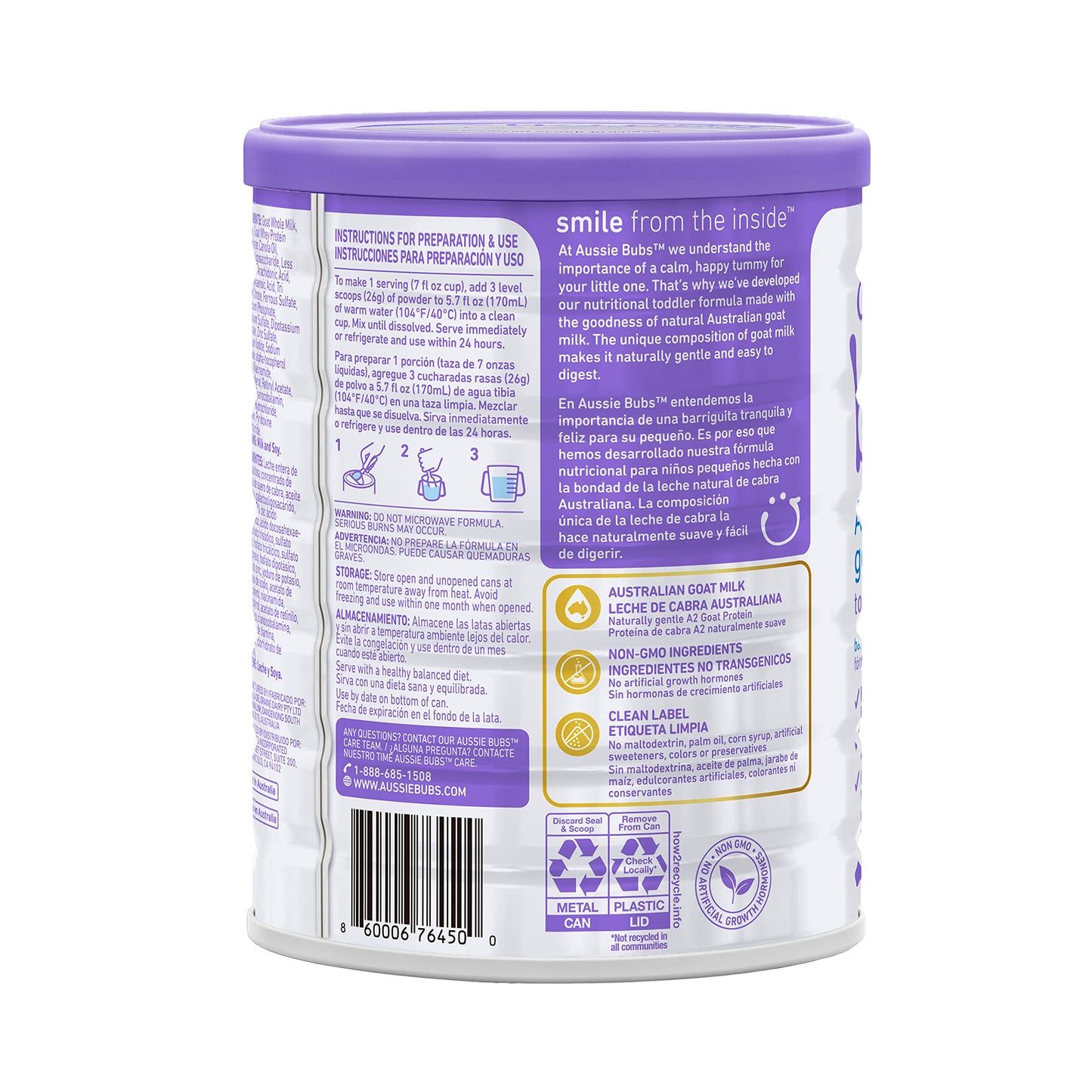 Bubs Goat Milk Follow On Formula Stage 2, Babies 6-12 months, Made with Fresh Goat Milk, 28.2 oz