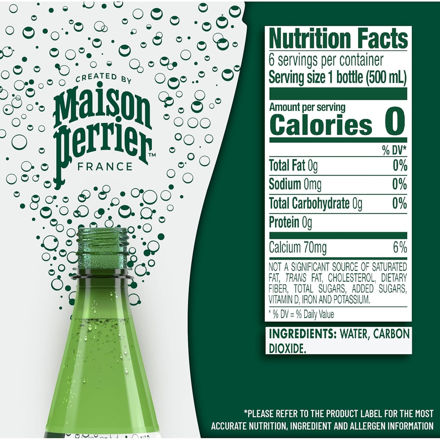 Maison Perrier Ultimate Sparkling Water, 16.9 Fl Oz Plastic Water Bottles, 6 Count 101.4 fl oz