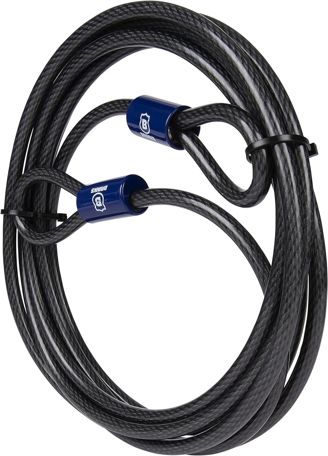 BRINKS - 15 ft x 3/8" Flexible Steel Loop Cable - Heavy Duty Vinyl Wrap for Corrosion Protection