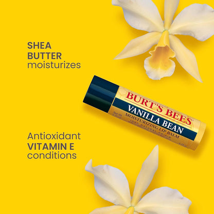 Burt's Bees Lip Balm - Vanilla Bean, Lip Moisturizer With Responsibly Sourced Beeswax, Tint-Free, Natural Origin Conditioning Lip Treatment, 2 Tubes, 0.15 oz.