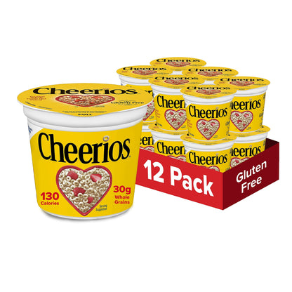 Honey Nut Cheerios Heart Healthy Cereal Cup, 1.8 OZ Single Serve Cereal Cup (Pack of 12)