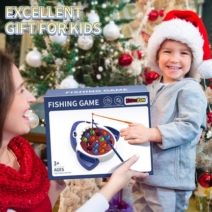 Fishing Games for Kids, Magnetic Fishing Game for Toddlers Kids Boys Girls Ages 1-3 3-5 4-8, Toddlers Travel Party Rotating Board Toys with Sound, Christmas Birthday Gift for Boys (Blue)