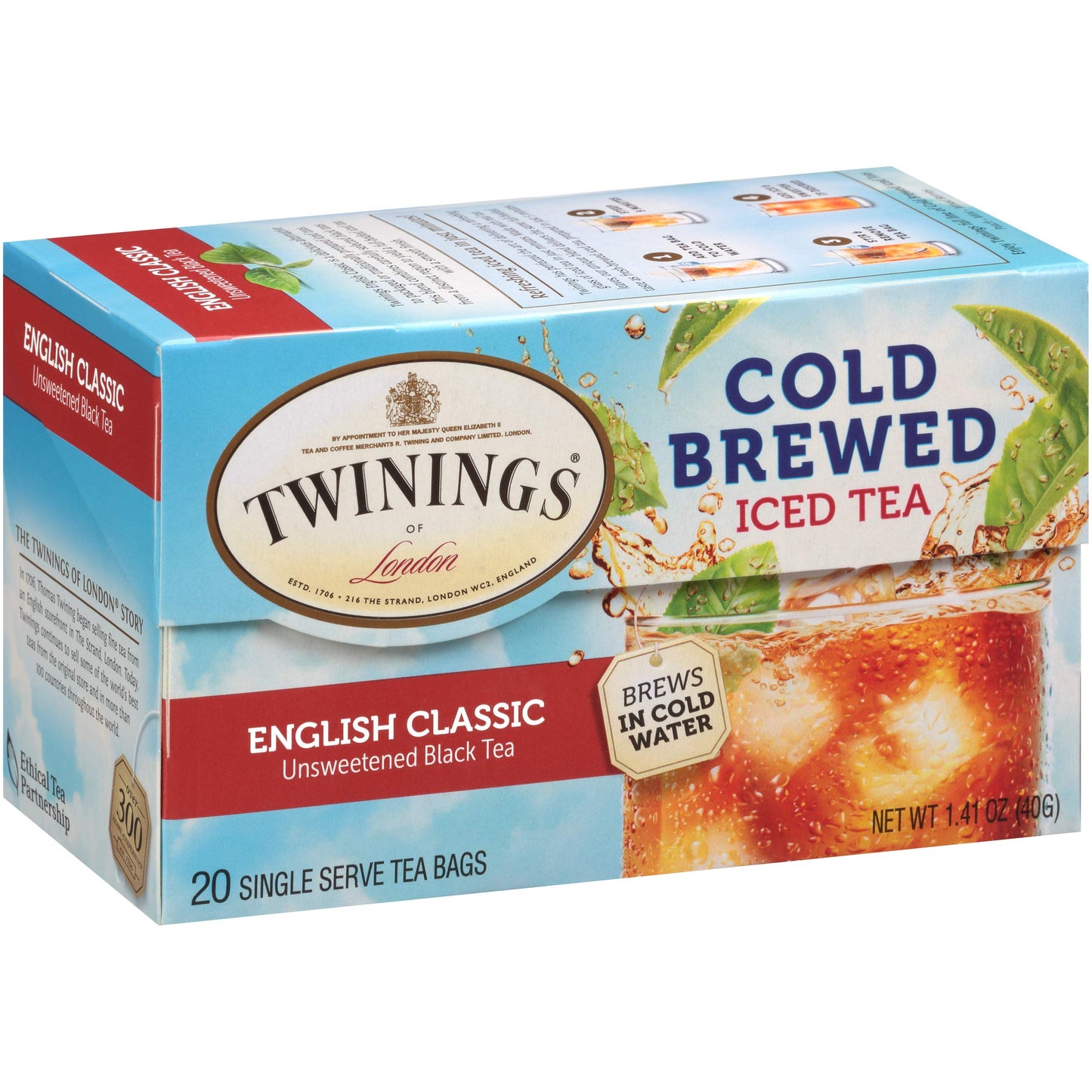 Twinings English Breakfast Black Tea, 100 Individually Wrapped Tea Bags, Smooth, Flavourful, Robust, Caffeinated, Enjoy Hot or Iced