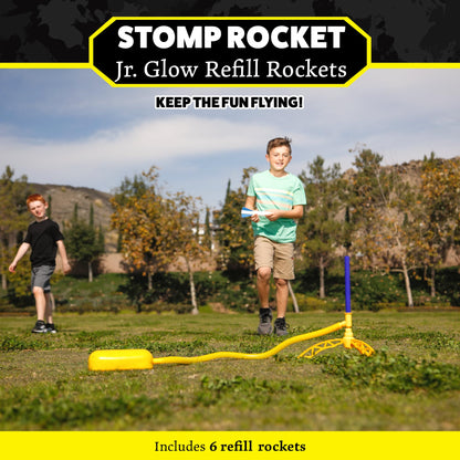 Stomp Rocket Jr Glow Rocket Refills - 3 Glow-in-The-Dark Rockets - Replacement Set for Soft Foam Rocket Launcher - Fun Outdoor Kids Toys Gift for Boys & Girls - Ages 3 & Up