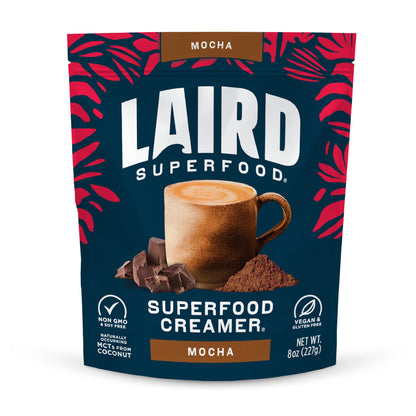 Laird Superfood Non-Dairy Superfood Creamer - Coconut Powder Coffee Creamer - Sweet & Creamy - Gluten Free, Non-GMO, Vegan - 16 oz. Bag, Pack of 1