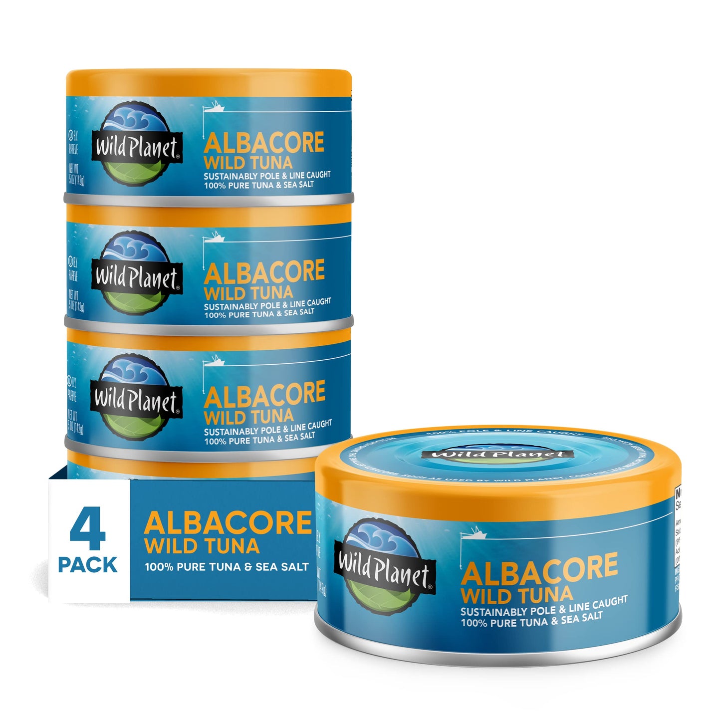 Wild Planet Wild Albacore Tuna, No Salt Added, Canned Tuna, Sustainably Wild-Caught, Non-GMO, Kosher 5 Ounce (Pack of 12), Packaging May Vary