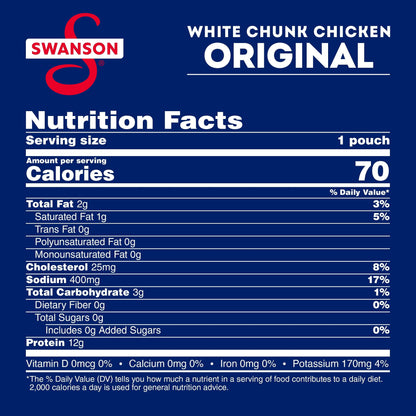 Swanson White Premium Chunk Canned Chicken Breast in Water, Fully Cooked Chicken, 4.5 OZ Can (Pack of 4)