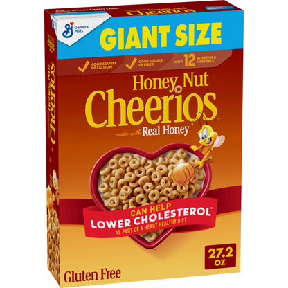 Honey Nut Cheerios Cereal, Limited Edition Happy Heart Shapes, Heart Healthy Cereal With Whole Grain Oats, 10.8 oz