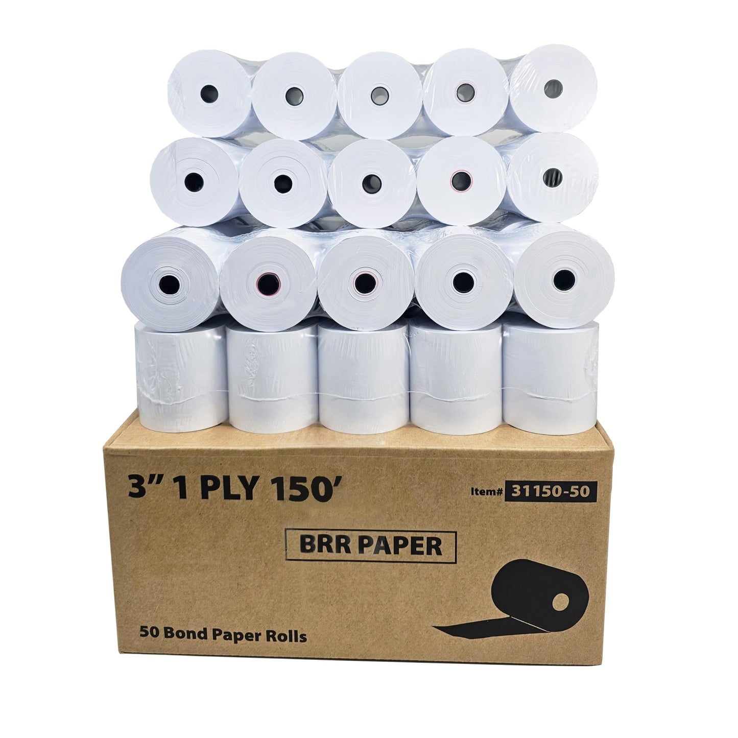 (50 Rolls) 3 1/8 x 230 Thermal Paper Receipt Rolls (55 GSM Premium Quality German Paper) Fits All POS Cash Registers BPA Free - BuyRegisterRolls