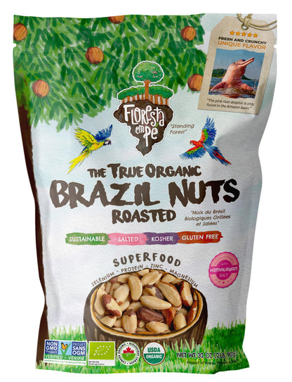 Floresta em Pé The True Organic Premium Brazil Nuts (15oz) Raw & Unsalted | Kosher | Non-Gmo | Certified Organic | Fresh | Vegan | Gluten Free | Keto & Paleo Friendly | Sustainably Harvested