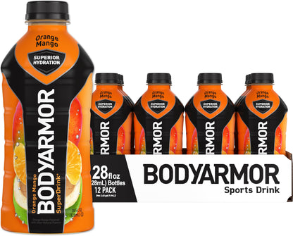 BODYARMOR Sports Drink Sports Beverage, Strawberry Banana, Coconut Water Hydration, Natural Flavors With Vitamins, Potassium-Packed Electrolytes, Perfect For Athletes, 12 Fl Oz (Pack of 8)