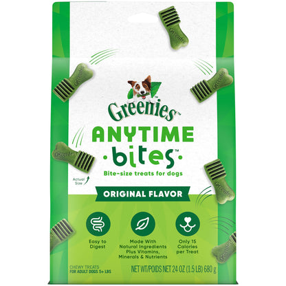 Greenies Anytime Bites Dog Treats, Blueberry Flavor, 10.3 oz. Bag