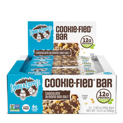 Lenny & Larry's Cookie-fied Bar, Cookies & Creme, 45g - Plant-Based Protein Bar, Vegan and Non-GMO (Pack of 9)