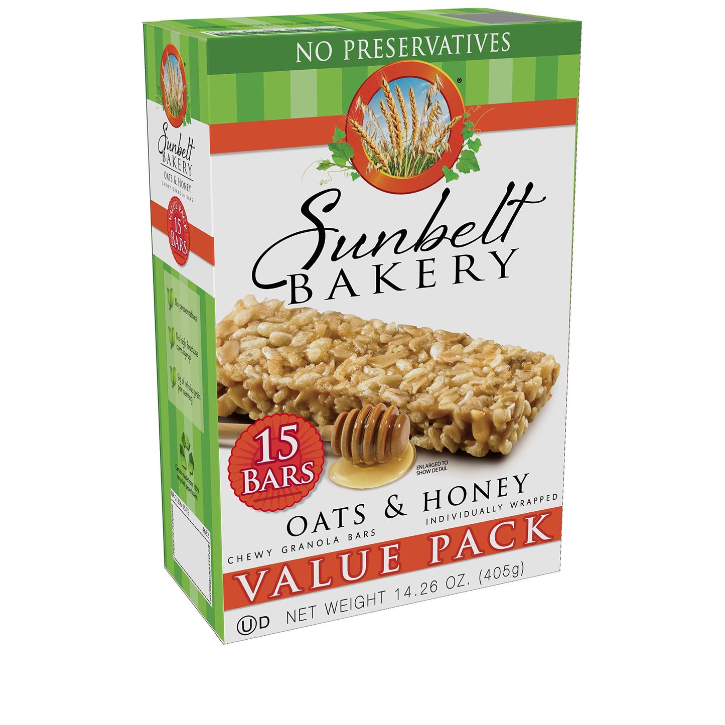 Sunbelt Bakery Oats & Honey Chewy Granola Bars, 15-1.0 OZ Bars (1 Box)