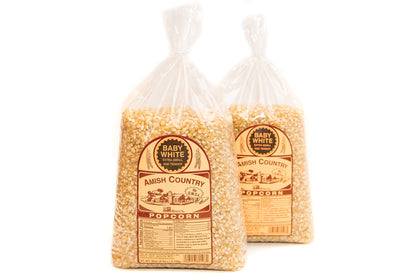 Amish Country Popcorn - Baby White (6 Pound Bag) - Small & Tender Popcorn - Old Fashioned And Delicious with Recipe Guide