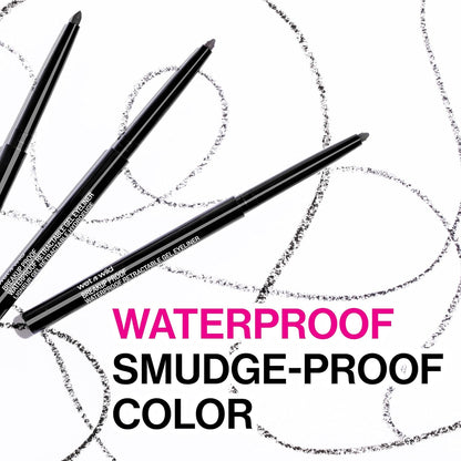 wet n wild Mega Last Breakup Proof Eyeliner, Quick Drying, Waterproof, 16-Hour Wear - Cruelty-Free & Vegan - Blackest Black