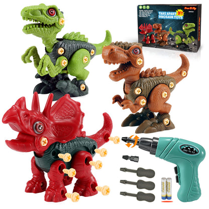 FREE TO FLY Kids Toys Stem Dinosaur Toy: Take Apart Toys for kids 3-5 Learning Educational Building Sets with Electric Drill Birthday Gifts for Toddlers Boys Girls Age 3 4 5 6 7 8 Year Old