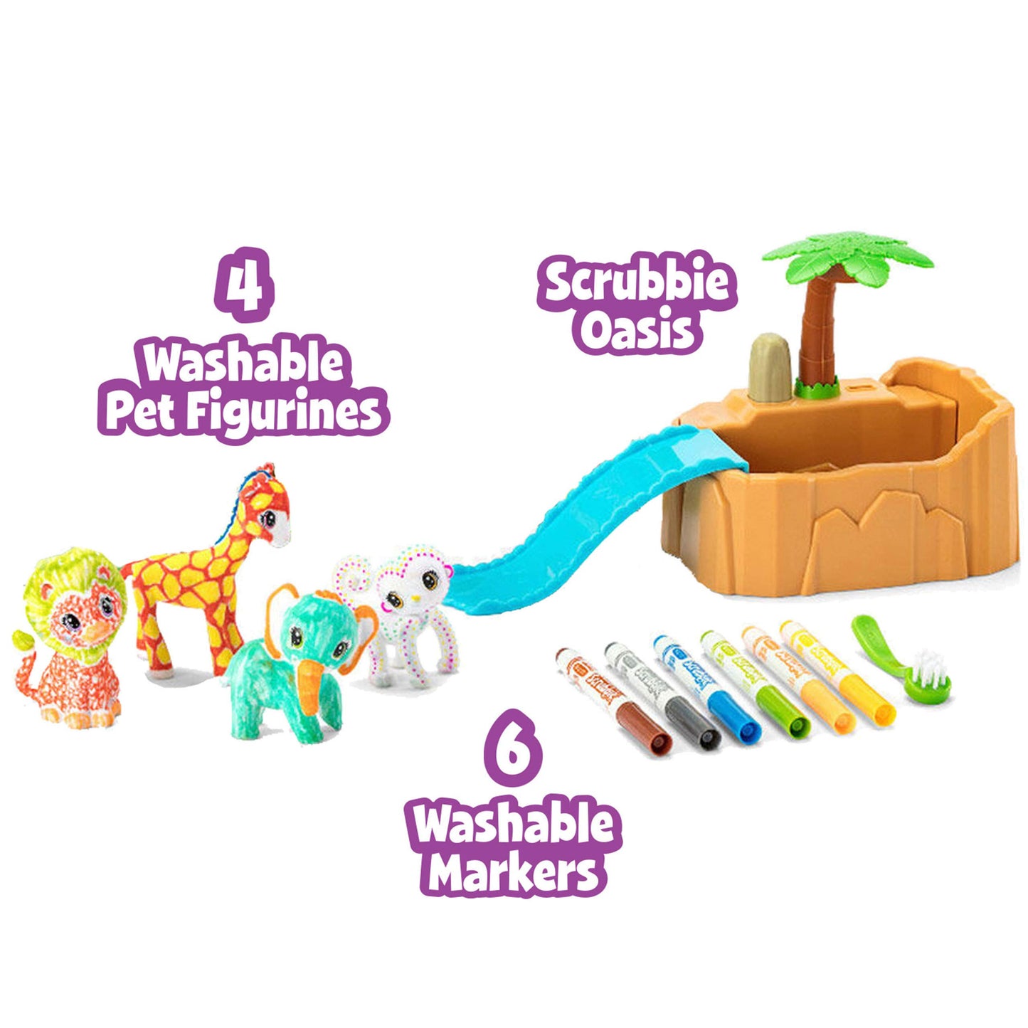 Crayola Scribble Scrubbie Pets Tub Set, Washable Pet Care Toy, Animal Toys for Girls & Boys, Preschool Toy, Gifts for Kids, 3+