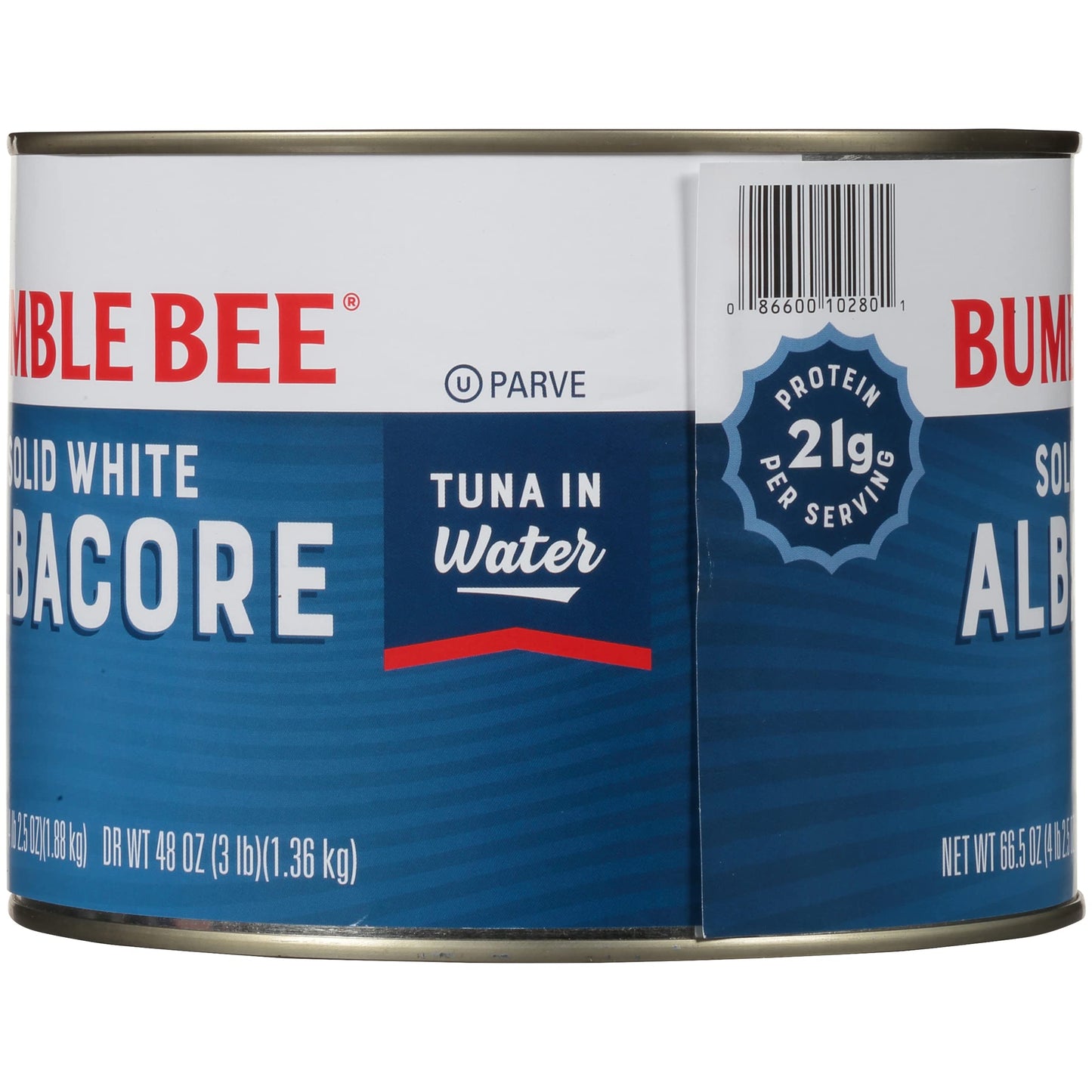 Bumble Bee Solid White Albacore Tuna in Water, 5 oz Can (Pack of 8) - Wild Caught Tuna - 29g Protein per Serving, High in Omega-3s - Non-GMO Project Verified, Gluten Free, Kosher