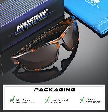 Nitrogen Polarized Wrap Around Sport Sunglasses for Men Women UV400 Protection Sun Glasses