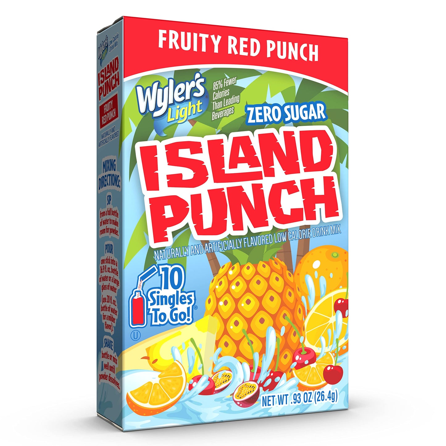 Wyler's Light Island Punch Singles to Go, Variety Pack, Fruity Red Punch, Purple Berry Wave, Berry Jammer and Blue Ocean Breeze, 1 Box (40 Single Servings)