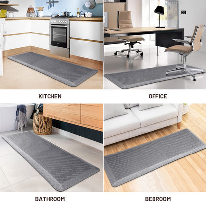 HappyTrends Floor Mat Cushioned Anti-Fatigue ,17.3"x28",Thick Waterproof Non-Slip Mats and Rugs Heavy Duty Ergonomic Comfort Rug for Kitchen,Floor,Office,Sink,Laundry,Black