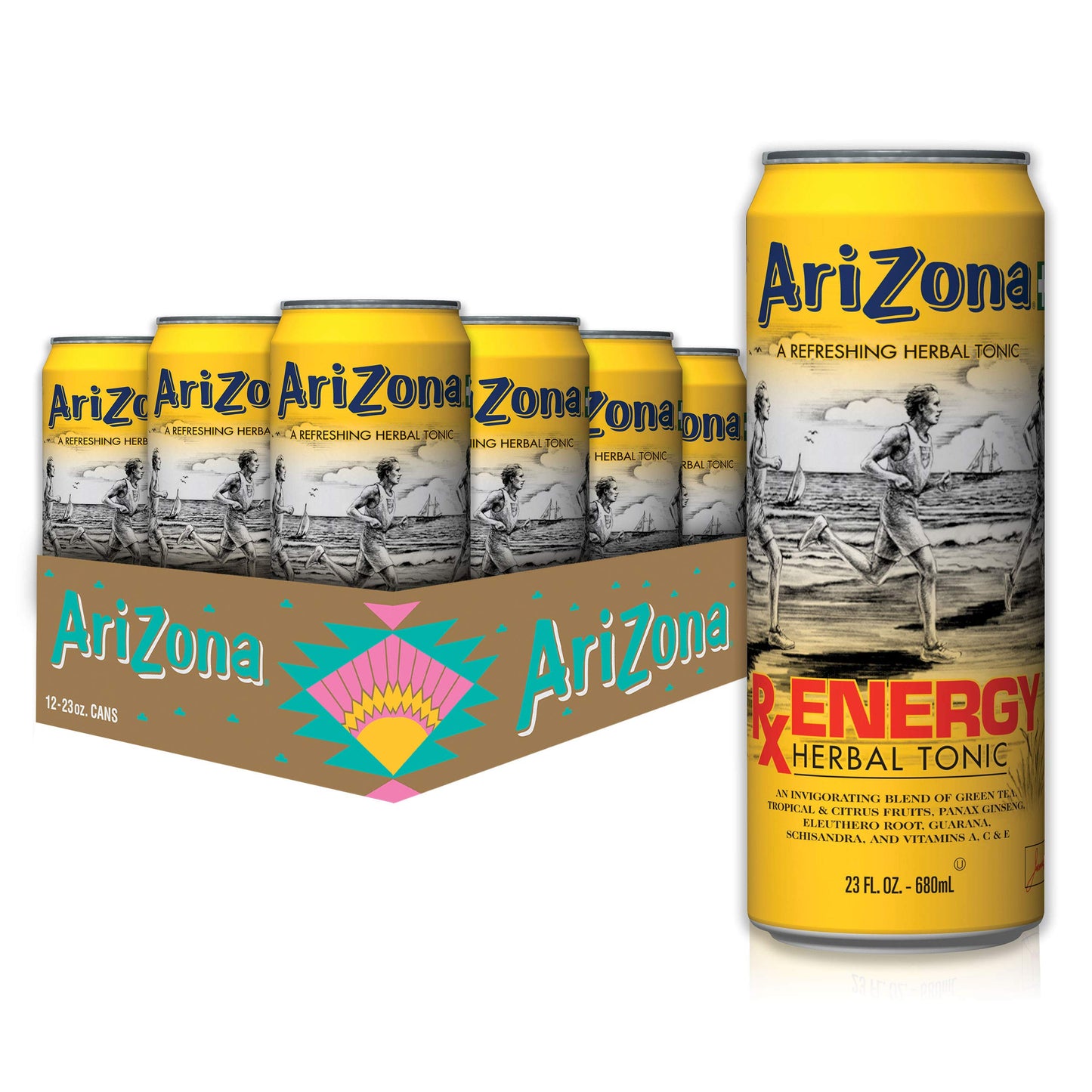 AriZona Green Tea with Ginseng and Honey - Big Can, 22 Fl Oz (Pack of 24)