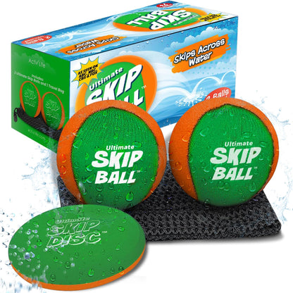 Activ Life The Ultimate Skip Ball – Water Bouncing Ball (2 Pack) Create Lasting Memories with Your Friends & Family at The Beach, Lake or Pool - Great for All Ages