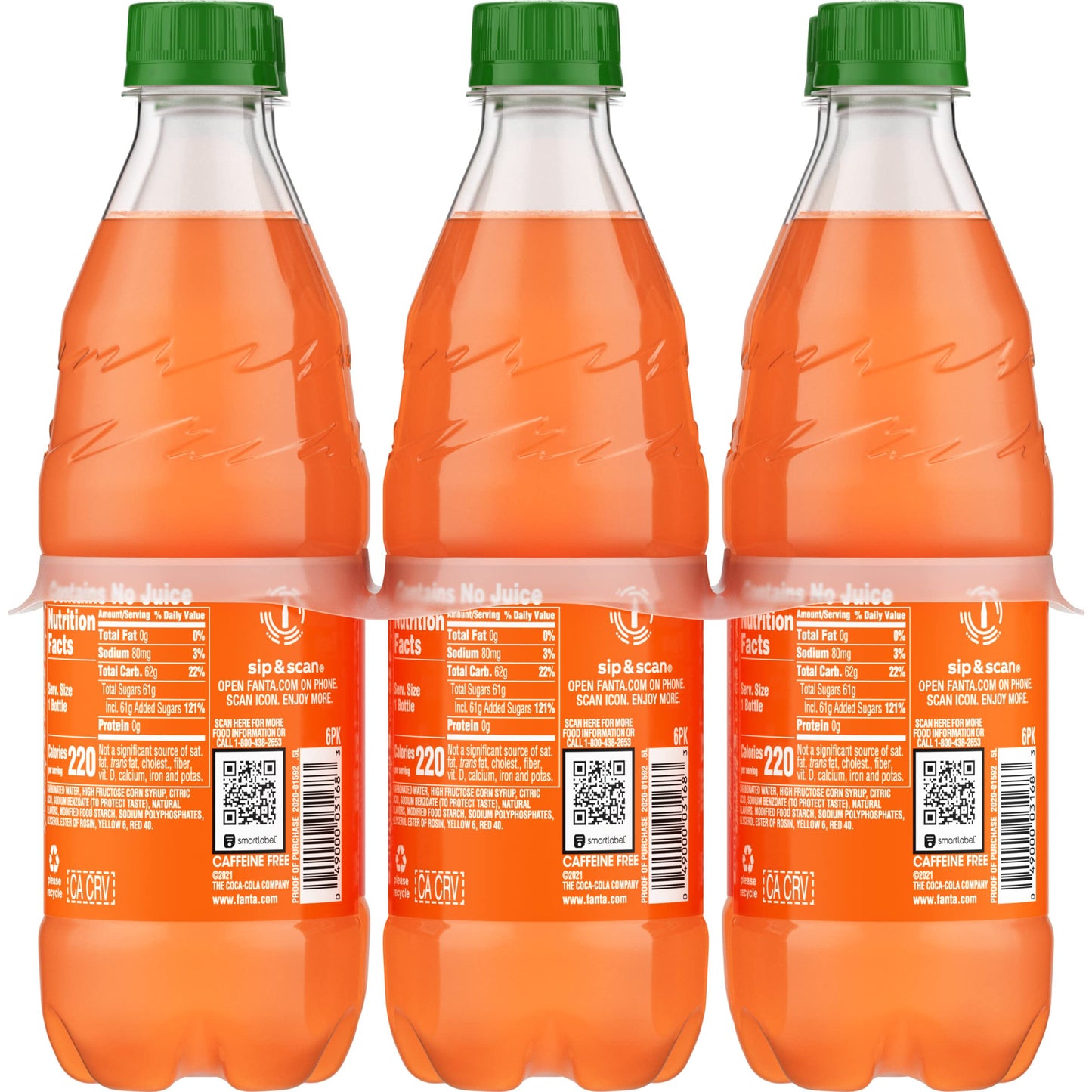 Fanta Orange, 16.9 Fl Oz, Pack of 6