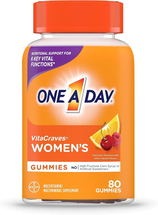 One A Day Women’s Multivitamin Gummies, Supplement with Vitamin A, C, D, E and Zinc for Immune Health Support*, Calcium & more, 80 count