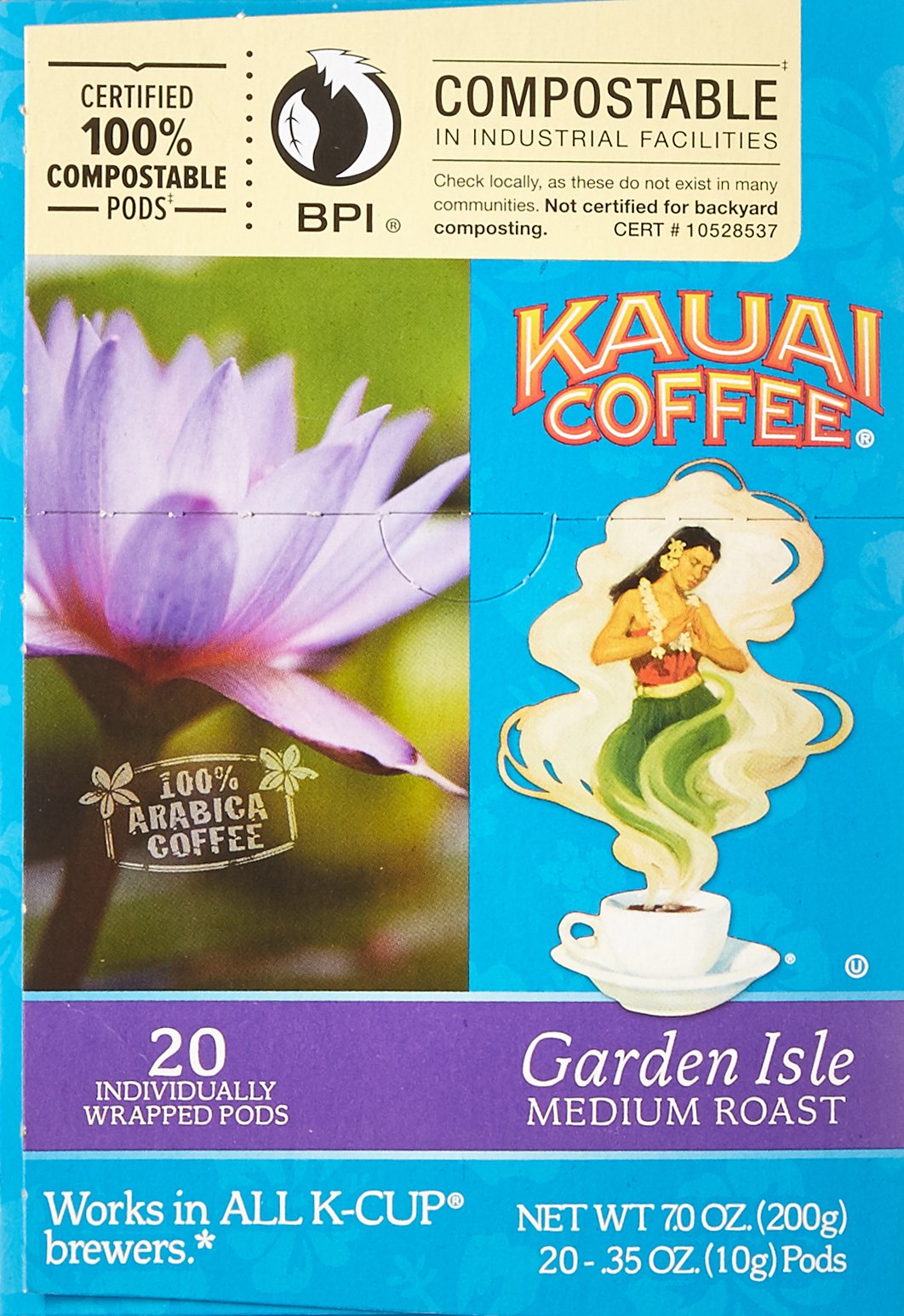 Kauai Coffee Na Pali Coast Dark Roast - Compatible with Keurig Pods K-Cup Brewers (1 Pack of 24 Single-Serve Cups)