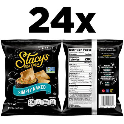 Stacy's Pita Chips, Simply Naked, 1.5 Ounce (Pack of 24)